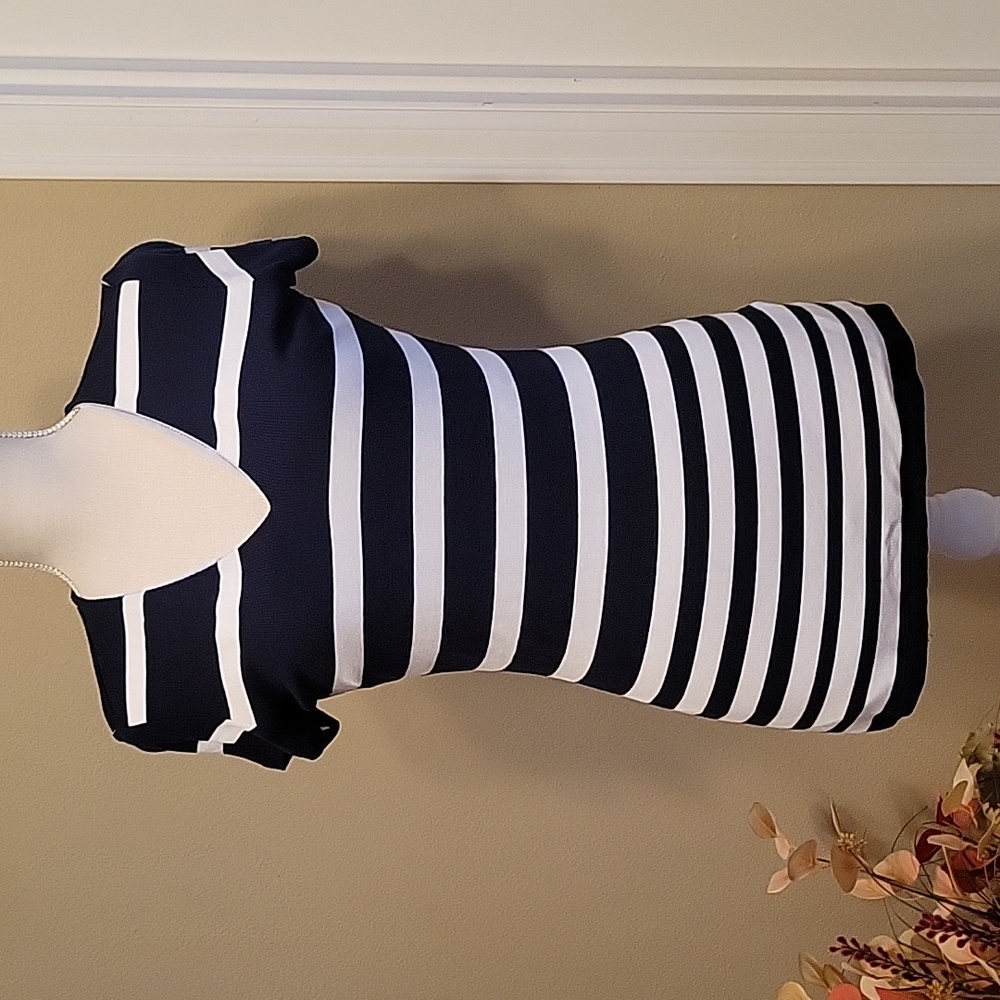 COPY - INC Black & White Stripped Top